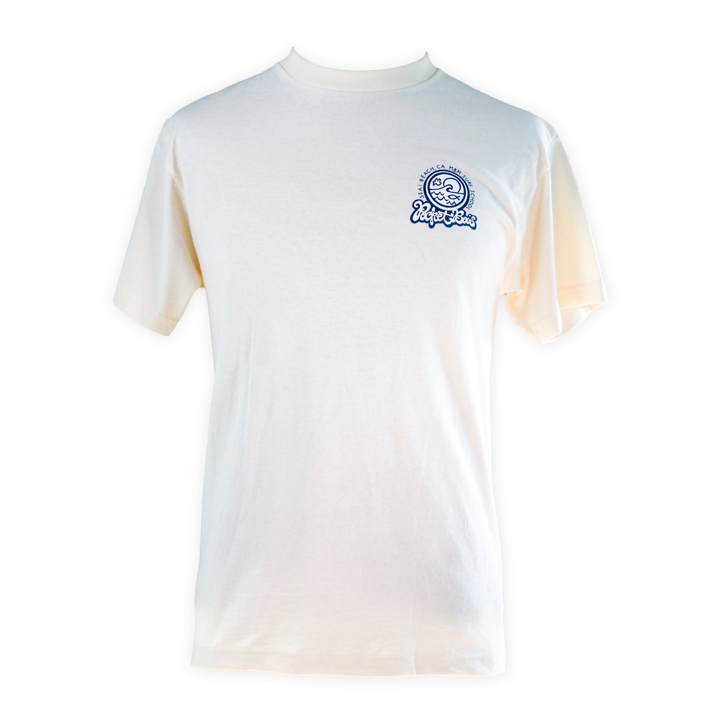 SOLD OUT! Pocketbois collab with M&M Surf School, Seal Beach. Creme Color Classic Regular Fit Tshirt